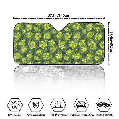 Cartoon Hop Cone Pattern Print Car Windshield Sun Shade