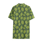 Cartoon Hop Cone Pattern Print Cotton Hawaiian Shirt