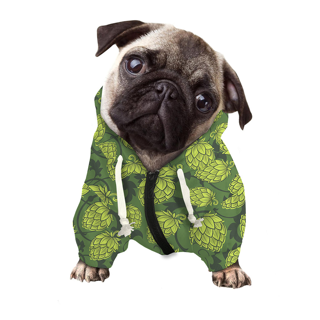 Cartoon Hop Cone Pattern Print Dog Zip Up Hoodie