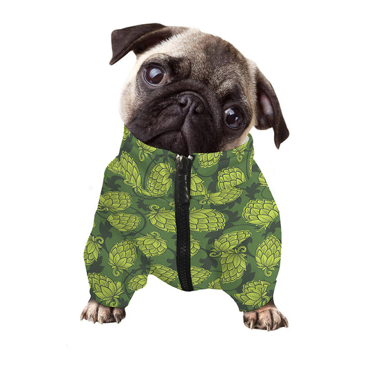 Cartoon Hop Cone Pattern Print Dog Zip Up Jacket