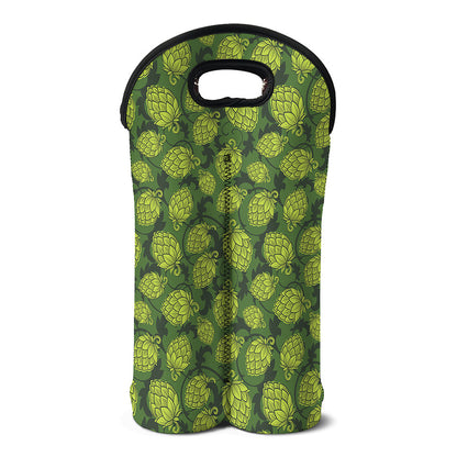 Cartoon Hop Cone Pattern Print Double Neoprene Wine Tote