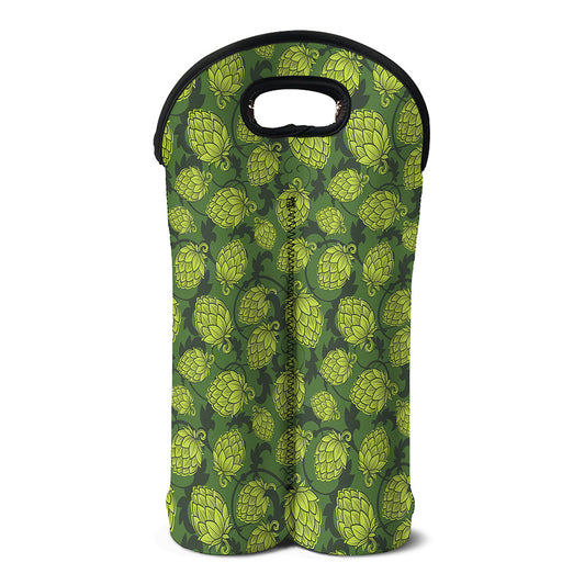 Cartoon Hop Cone Pattern Print Double Neoprene Wine Tote