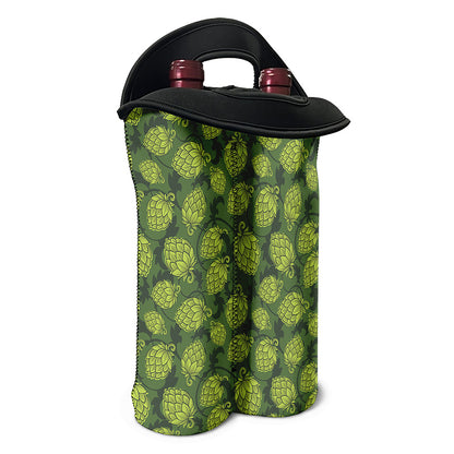 Cartoon Hop Cone Pattern Print Double Neoprene Wine Tote