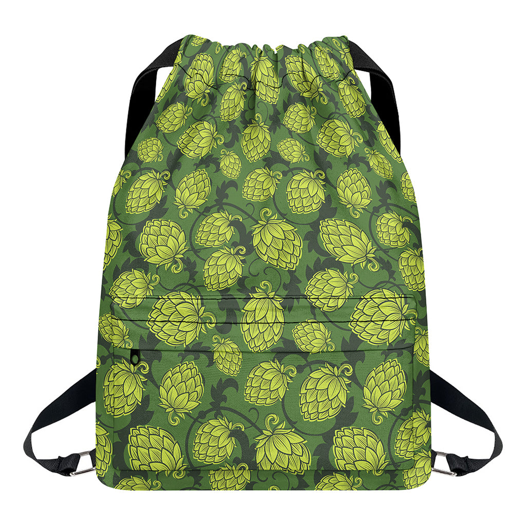 Cartoon Hop Cone Pattern Print Drawstring Backpack