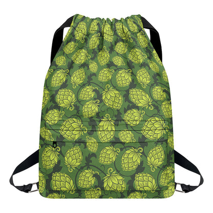 Cartoon Hop Cone Pattern Print Drawstring Backpack
