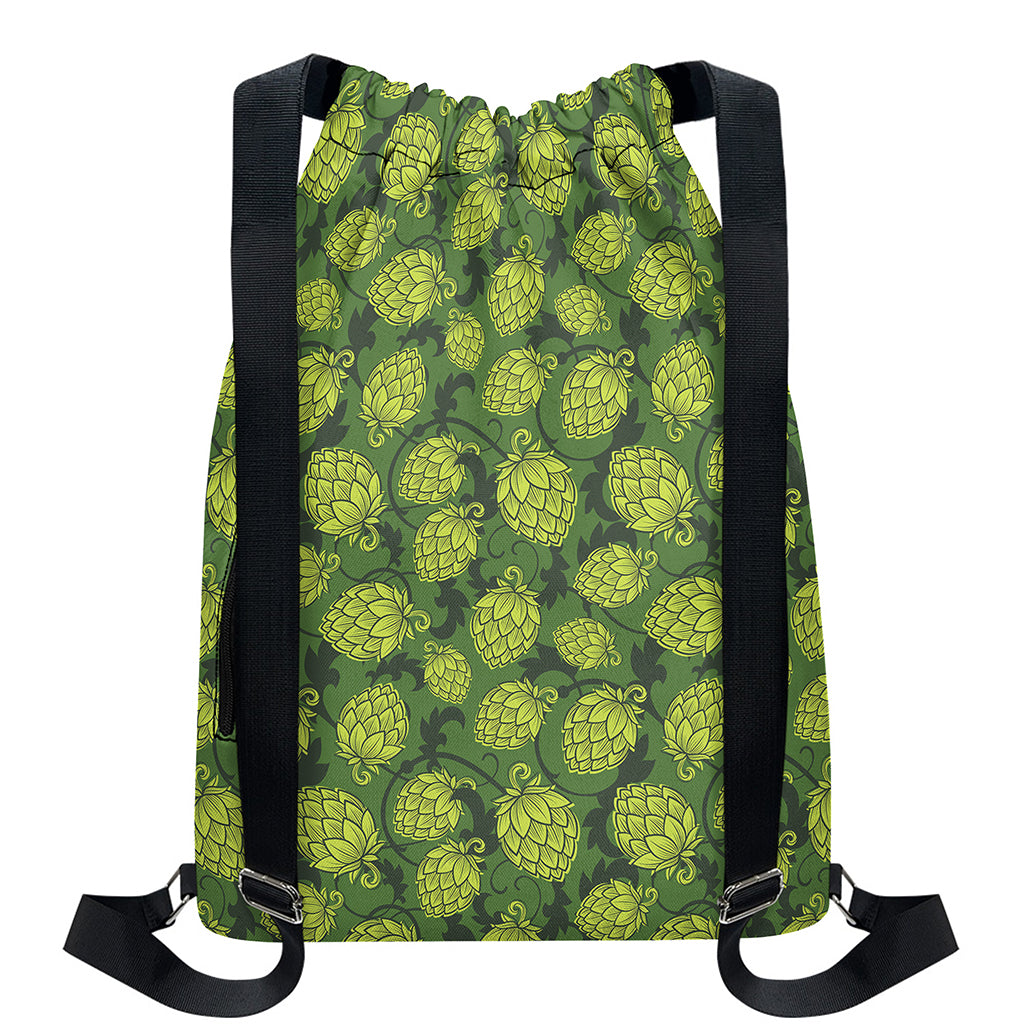 Cartoon Hop Cone Pattern Print Drawstring Backpack