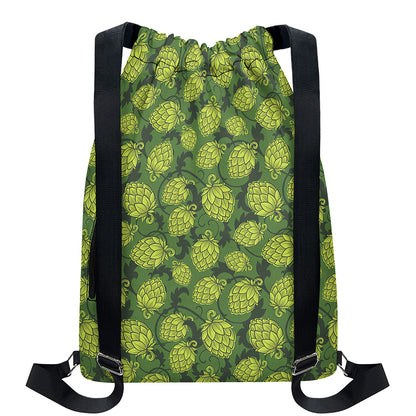 Cartoon Hop Cone Pattern Print Drawstring Backpack