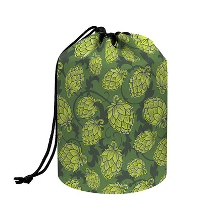 Cartoon Hop Cone Pattern Print Drawstring Makeup Bag
