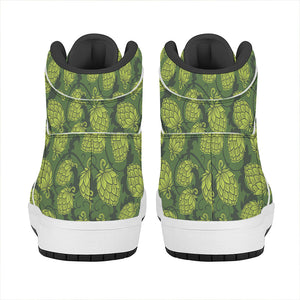 Cartoon Hop Cone Pattern Print High Top Leather Sneakers