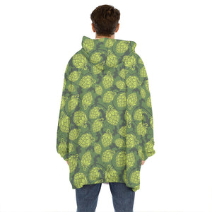 Cartoon Hop Cone Pattern Print Hoodie Blanket