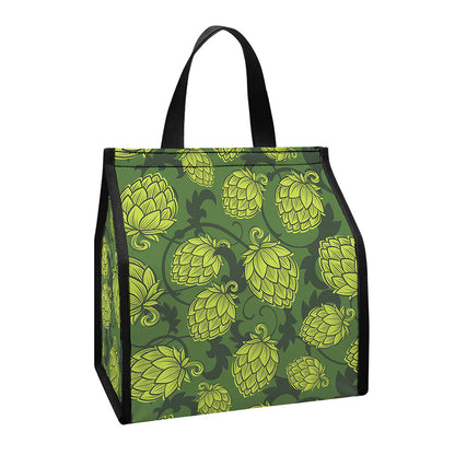 Cartoon Hop Cone Pattern Print Insulated Lunch Tote