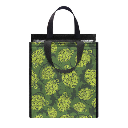 Cartoon Hop Cone Pattern Print Insulated Lunch Tote