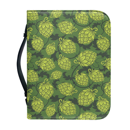 Cartoon Hop Cone Pattern Print Leather Bible Cover