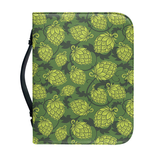 Cartoon Hop Cone Pattern Print Leather Bible Cover