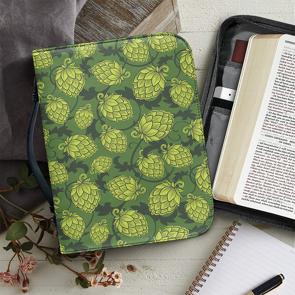 Cartoon Hop Cone Pattern Print Leather Bible Cover