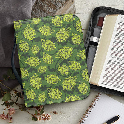 Cartoon Hop Cone Pattern Print Leather Bible Cover