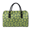 Cartoon Hop Cone Pattern Print Leather Duffel Bag