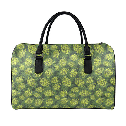 Cartoon Hop Cone Pattern Print Leather Duffle Bag