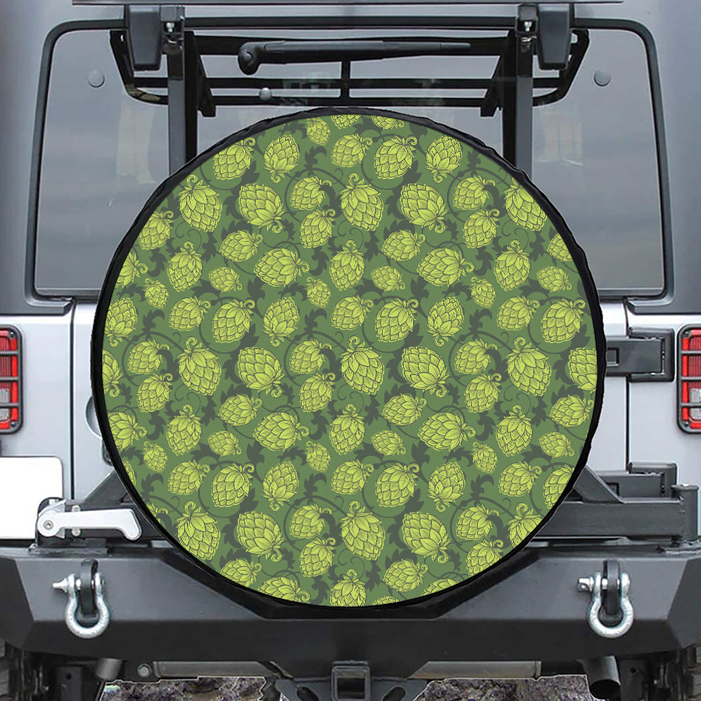 Cartoon Hop Cone Pattern Print Leather Spare Tire Cover