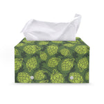 Cartoon Hop Cone Pattern Print Leather Tissue Box Cover