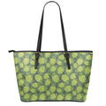 Cartoon Hop Cone Pattern Print Leather Tote Bag With Zipper