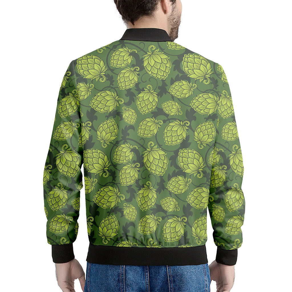 Cartoon Hop Cone Pattern Print Men's Bomber Jacket