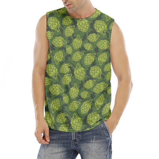 Cartoon Hop Cone Pattern Print Men's Fitness Tank Top