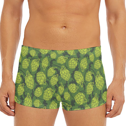 Cartoon Hop Cone Pattern Print Men's Short Boxer Briefs