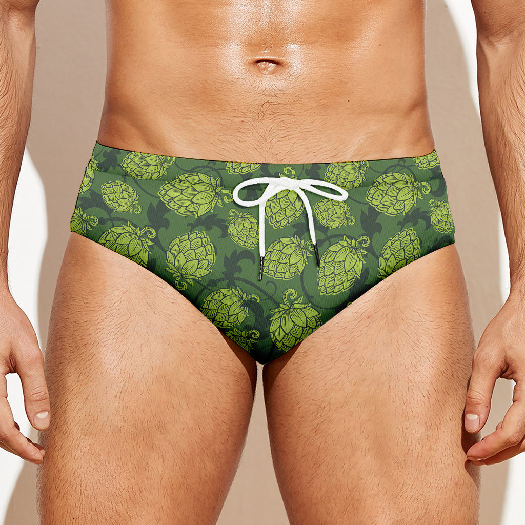 Cartoon Hop Cone Pattern Print Men's Swim Briefs