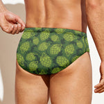 Cartoon Hop Cone Pattern Print Men's Swim Briefs