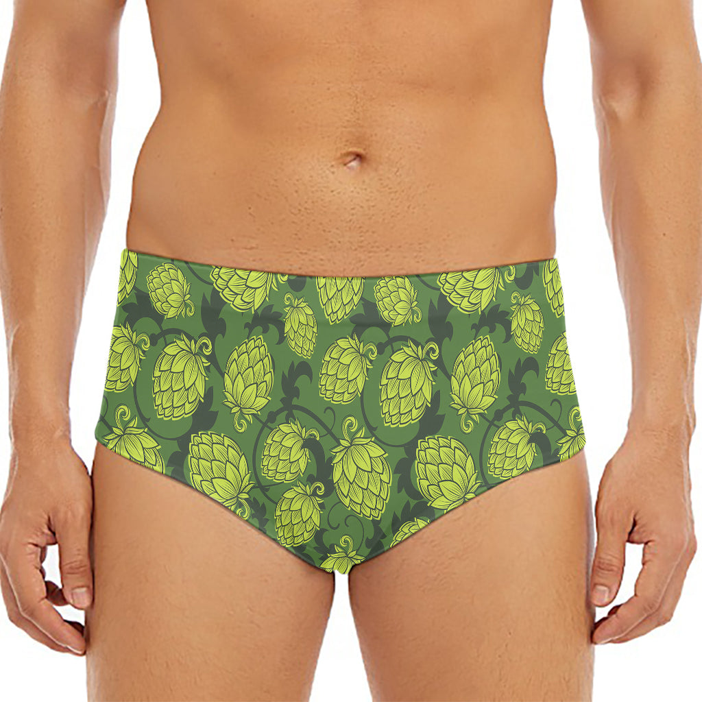Cartoon Hop Cone Pattern Print Men's Triangle Swim Briefs