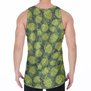 Cartoon Hop Cone Pattern Print Men's Velvet Tank Top