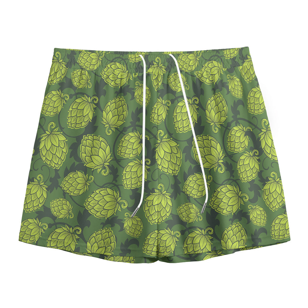 Cartoon Hop Cone Pattern Print Mesh Shorts