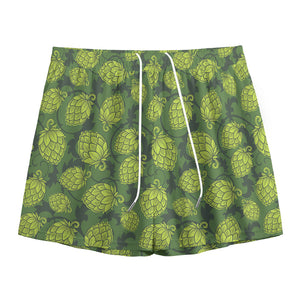 Cartoon Hop Cone Pattern Print Mesh Shorts