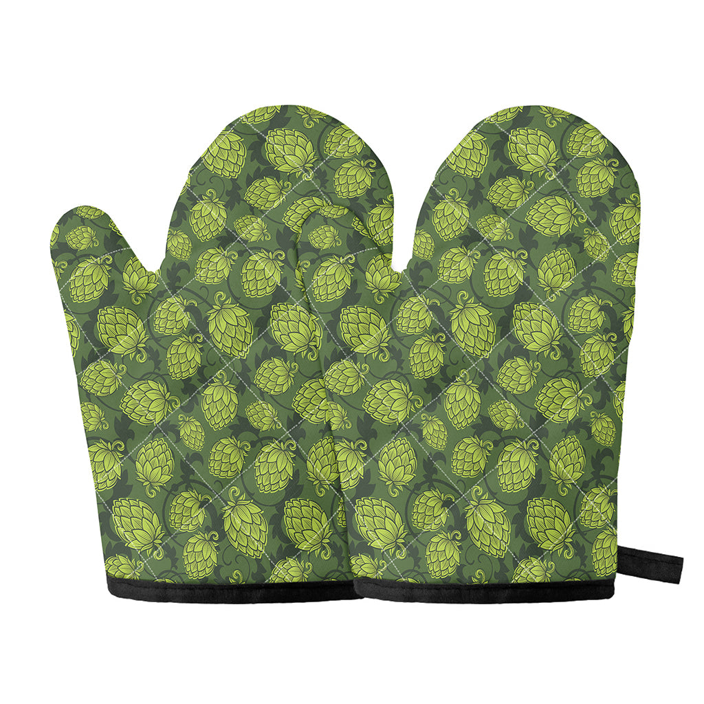 Cartoon Hop Cone Pattern Print Oven Mitts