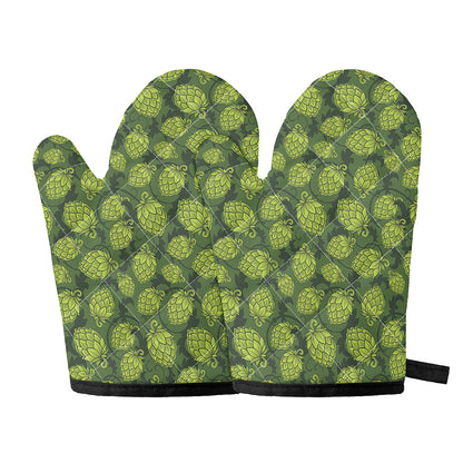 Cartoon Hop Cone Pattern Print Oven Mitts