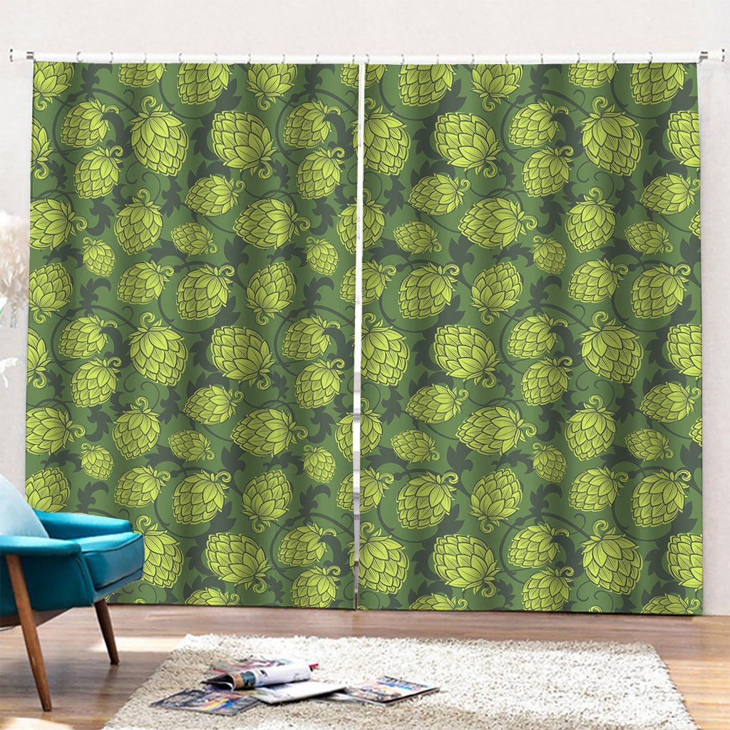 Cartoon Hop Cone Pattern Print Pencil Pleat Curtains