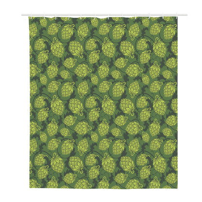 Cartoon Hop Cone Pattern Print Polyester Shower Curtain