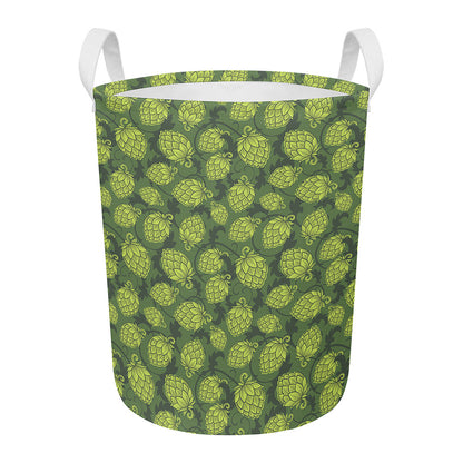 Cartoon Hop Cone Pattern Print Round Laundry Basket