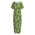 Cartoon Hop Cone Pattern Print Short Sleeve Long Nightdress