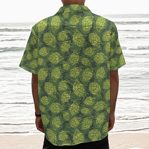 Cartoon Hop Cone Pattern Print Textured Short Sleeve Shirt