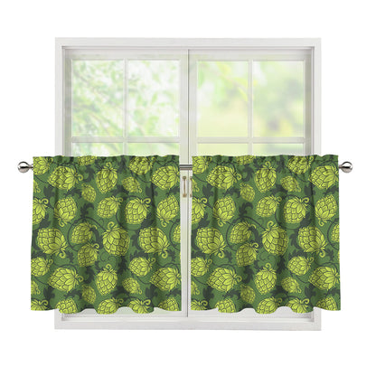 Cartoon Hop Cone Pattern Print Tier Curtains
