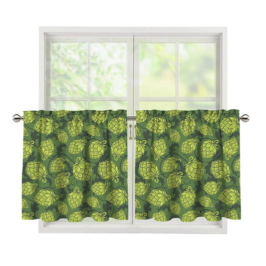 Cartoon Hop Cone Pattern Print Tier Curtains