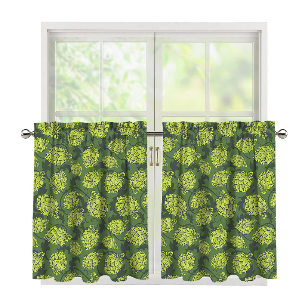 Cartoon Hop Cone Pattern Print Tier Curtains