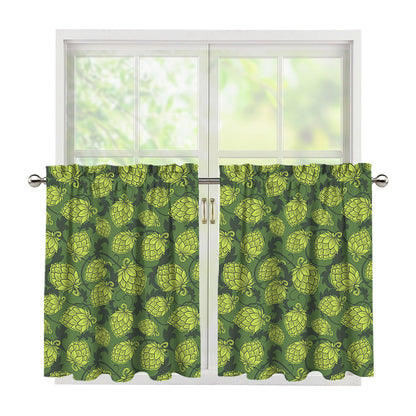 Cartoon Hop Cone Pattern Print Tier Curtains