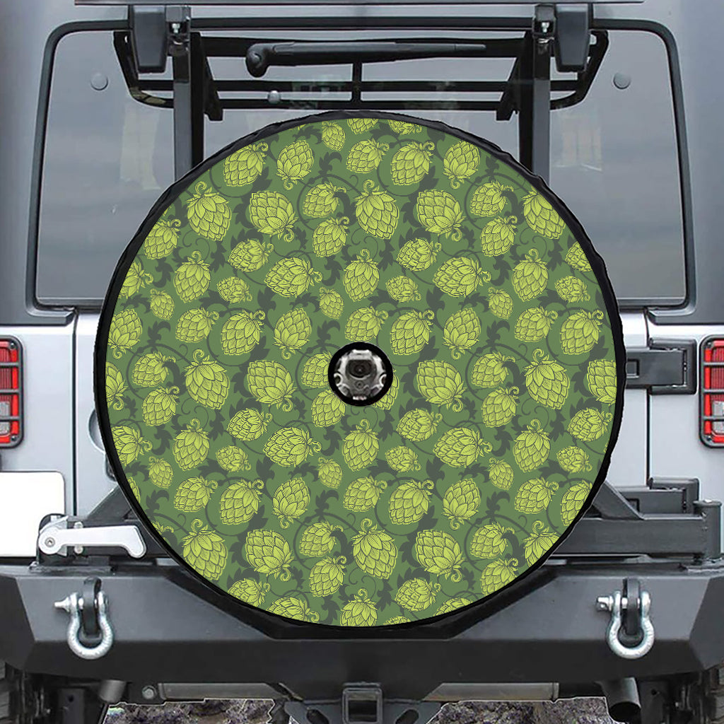 Cartoon Hop Cone Pattern Print Tire Cover With Camera Hole