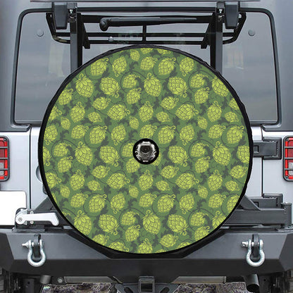 Cartoon Hop Cone Pattern Print Tire Cover With Camera Hole