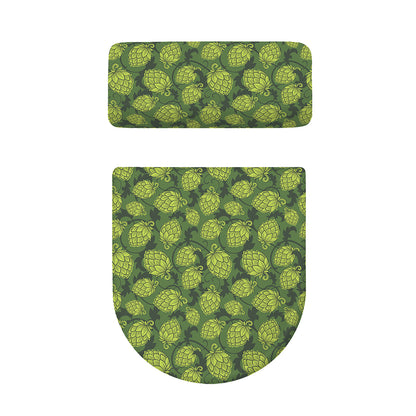 Cartoon Hop Cone Pattern Print Toilet Lid And Tank Cover Set