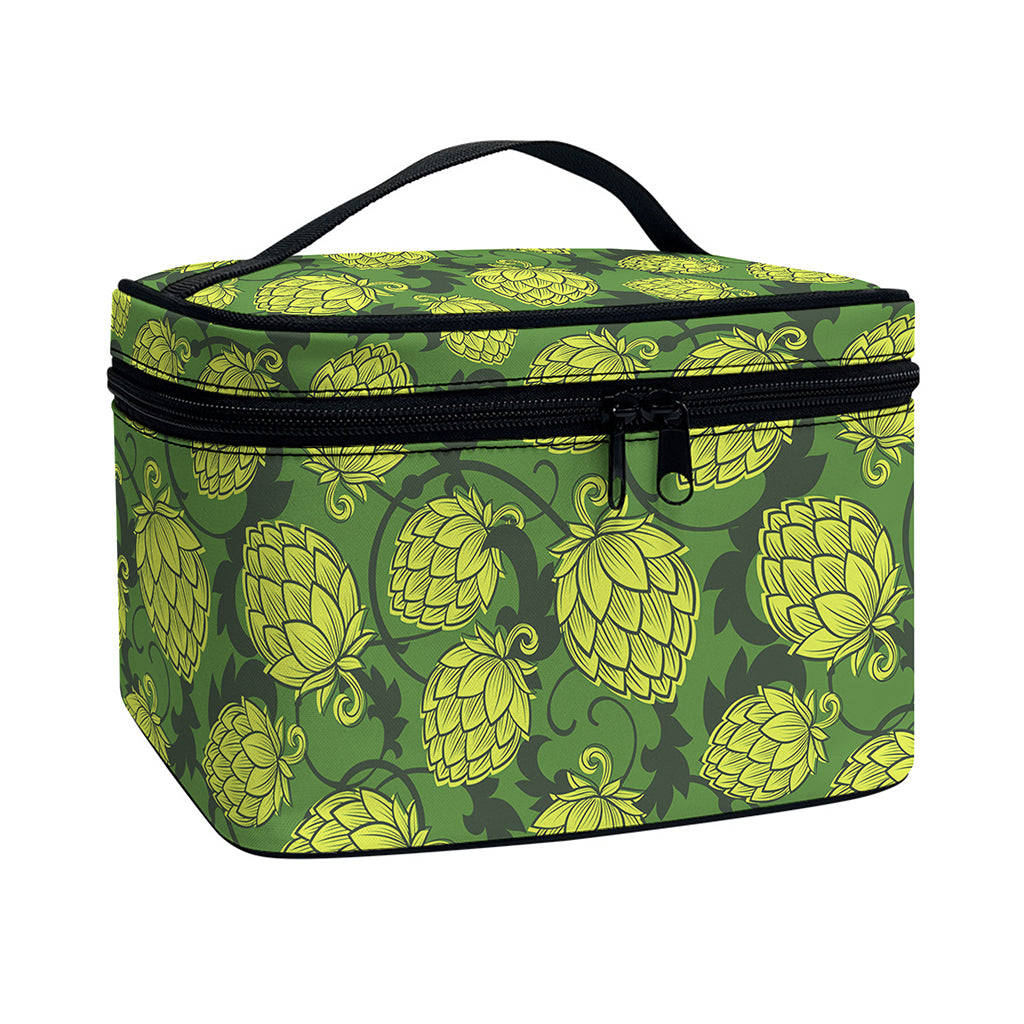 Cartoon Hop Cone Pattern Print Travel Makeup Bag