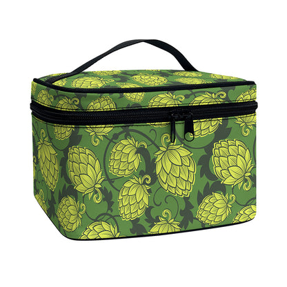 Cartoon Hop Cone Pattern Print Travel Makeup Bag